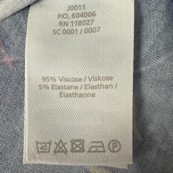 Boden Top Womens 14 Blue Floral Long Sleeve Faux Wrap Jersey Preppy Career - Picture 7 of 12